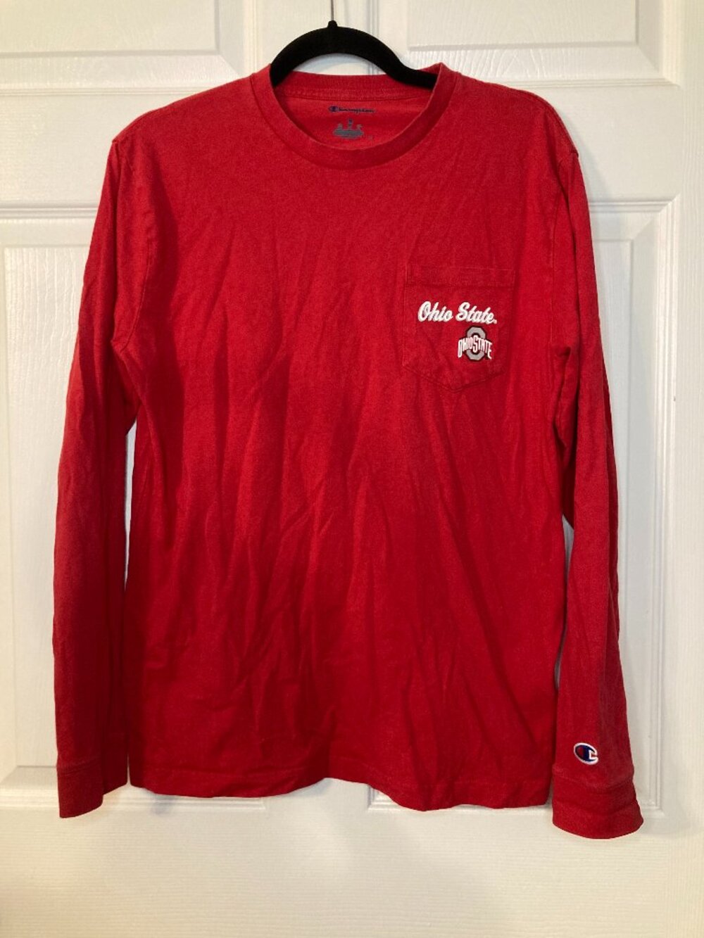 Champion Men's Red Ohio State Buckeyes Long Sleeve Graphic T-Shirt - Size M